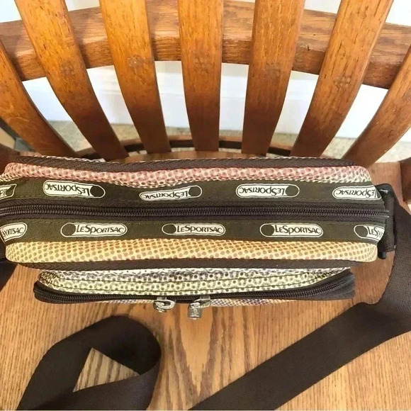 LeSportsac Crossbody,  Abstract Print, Multicolor, 10” x 9” x 4.5” - Picture 3 of 11